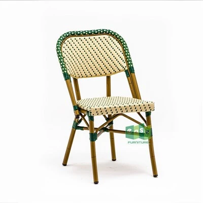 Scaune bistro franceze de exterior verde crem